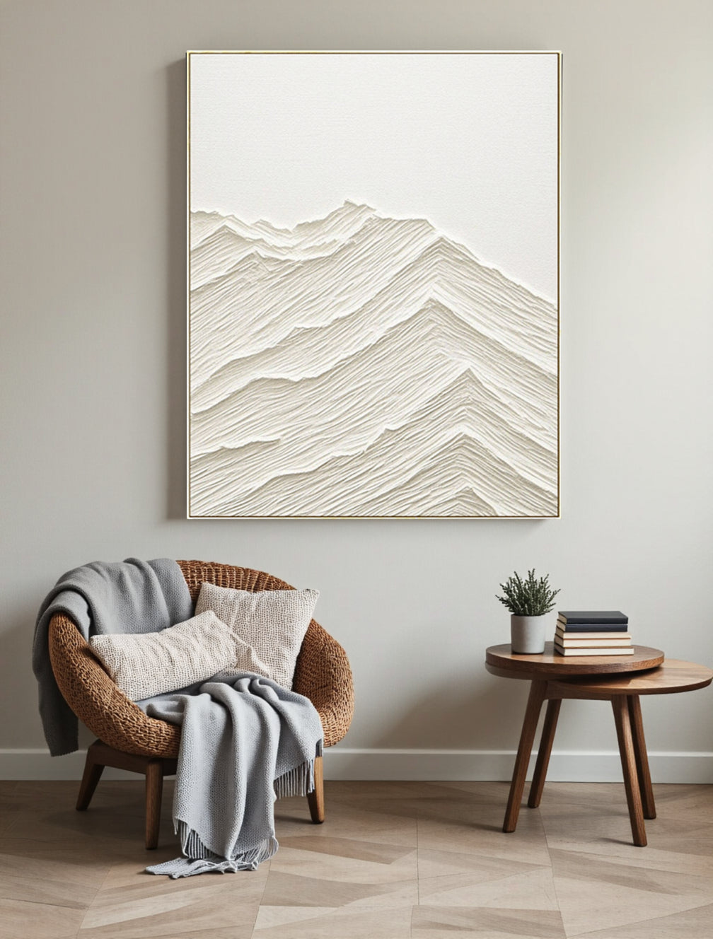 Textured Peaked Mountain Wall Art