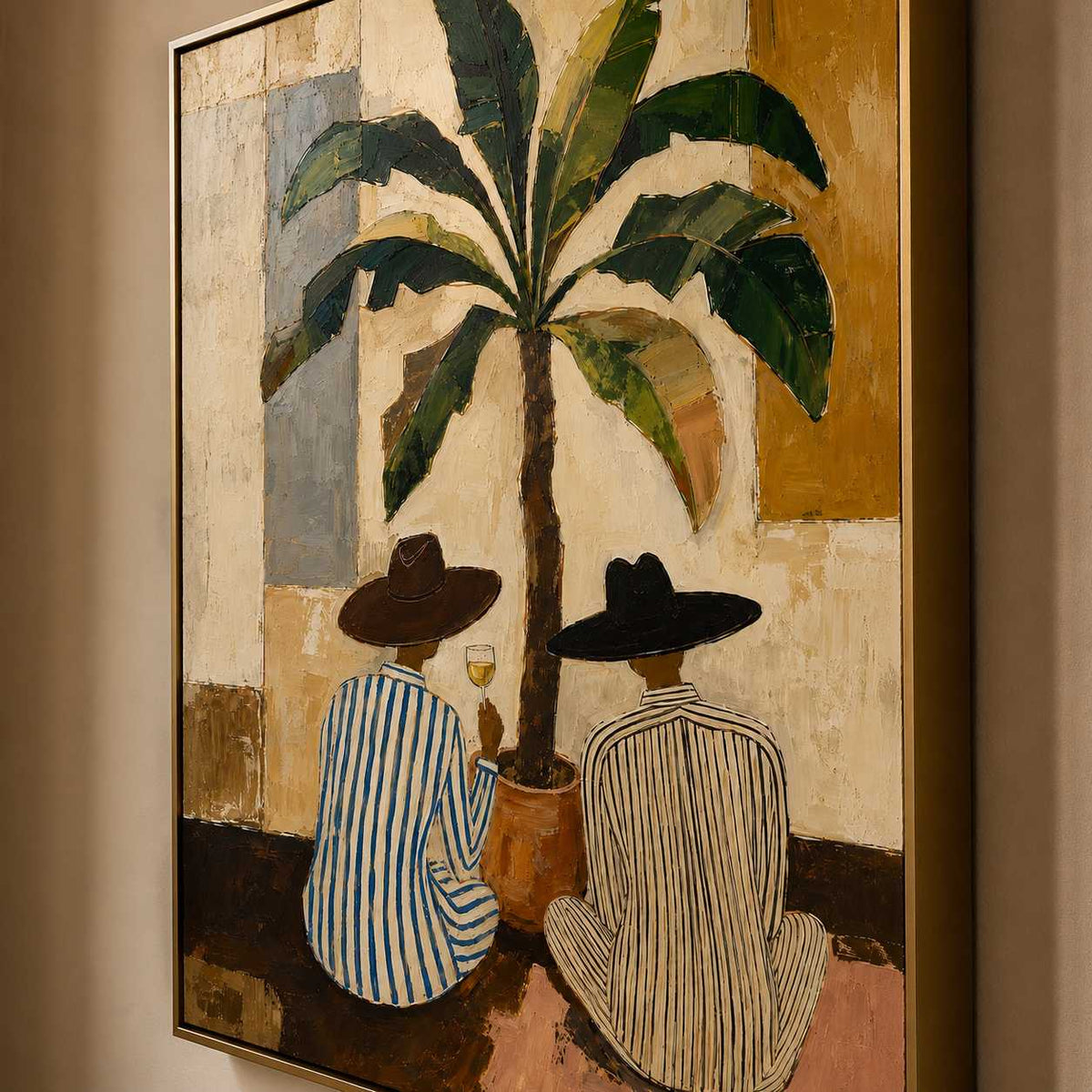 Contemporary Folk Art | Companions Beneath the Palm