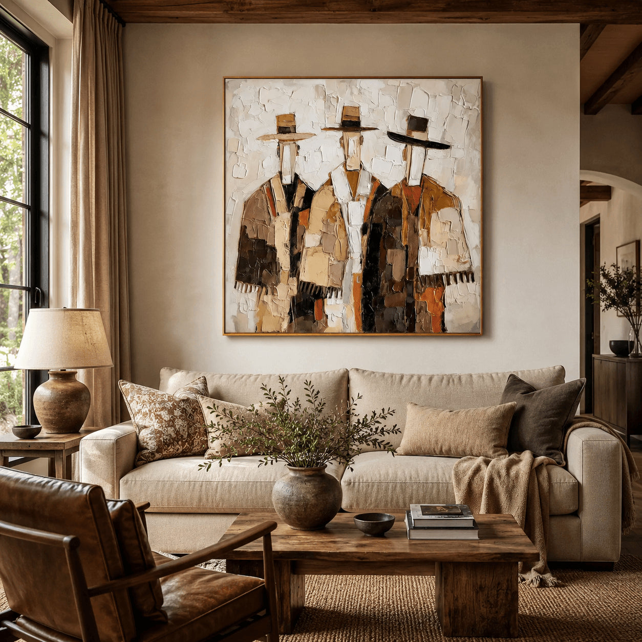 Gentlemen Trio - Textured Abstract Canvas Art
