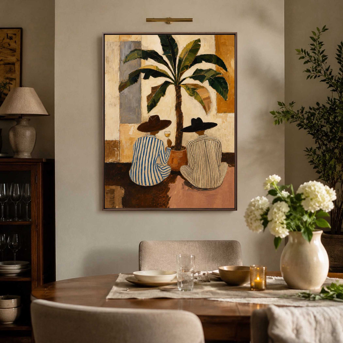 Contemporary Folk Art | Companions Beneath the Palm