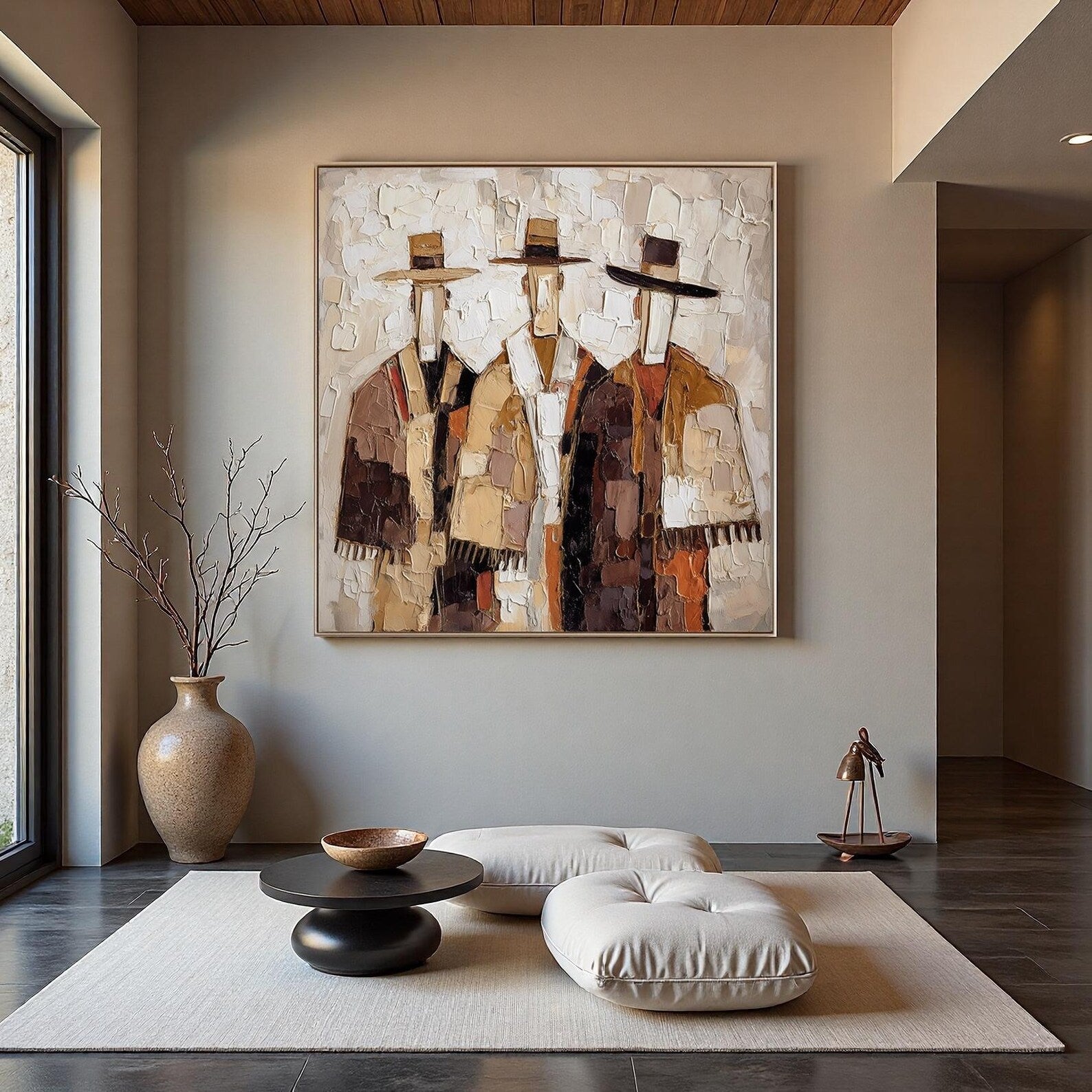 Gentlemen Trio - Textured Abstract Canvas Art