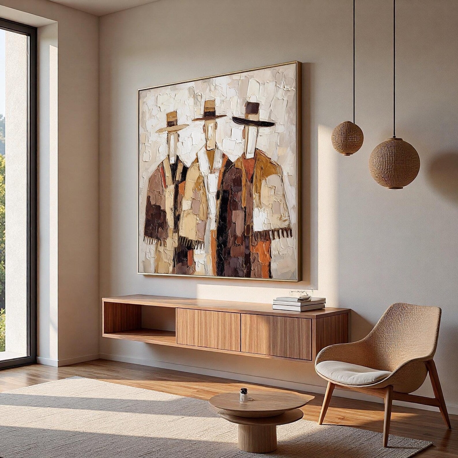Gentlemen Trio - Textured Abstract Canvas Art
