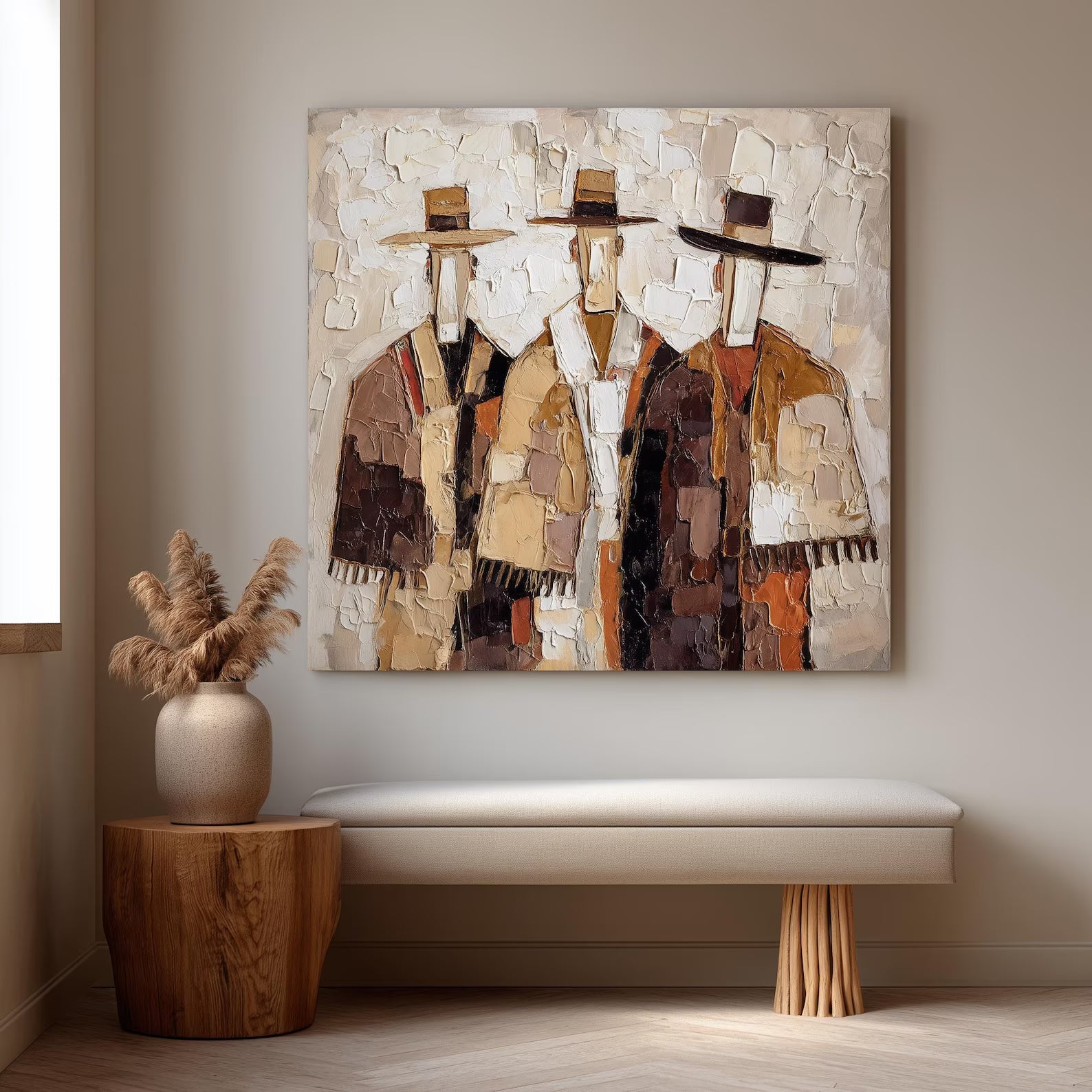 Gentlemen Trio - Textured Abstract Canvas Art
