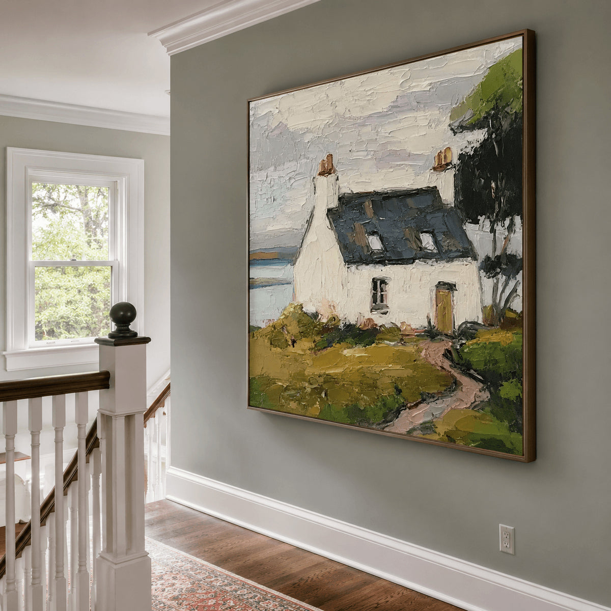 Impressionist Landscape Art | Lakeside Cottage Reverie