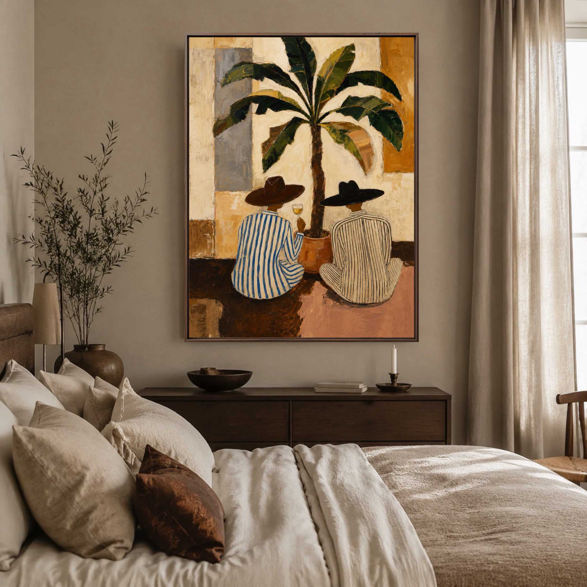 Contemporary Folk Art | Companions Beneath the Palm