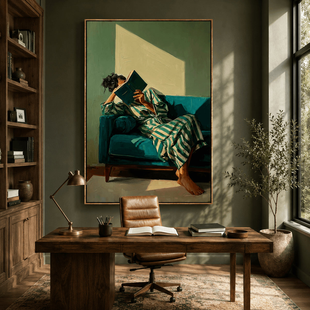 Impressionist Art | Sunlit Book Retreat