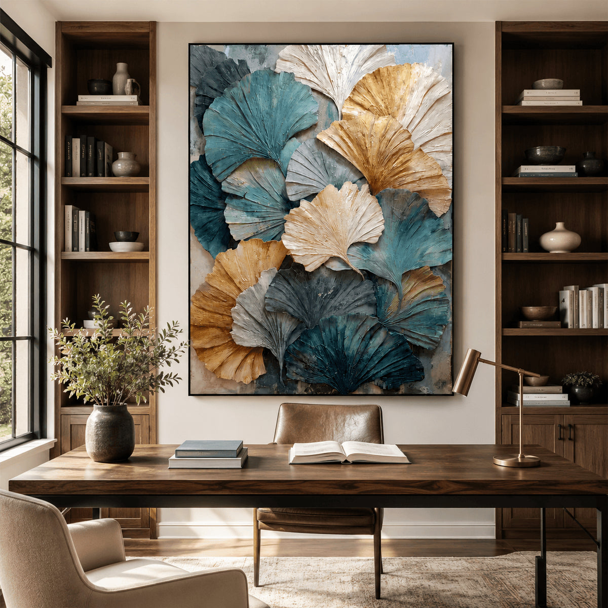 Contemporary Botanical | Autumn Ginkgo Leaves