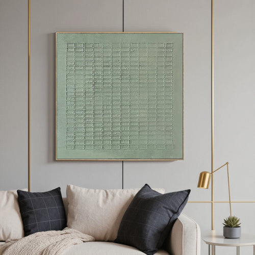 Textured Sage Grid Wall Art