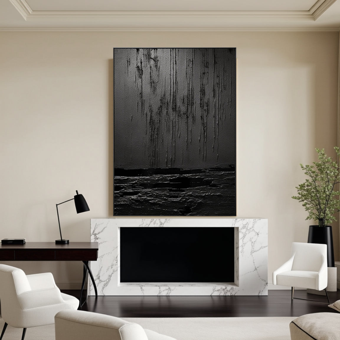Sculptural Drip Effect Abstract Wall Art