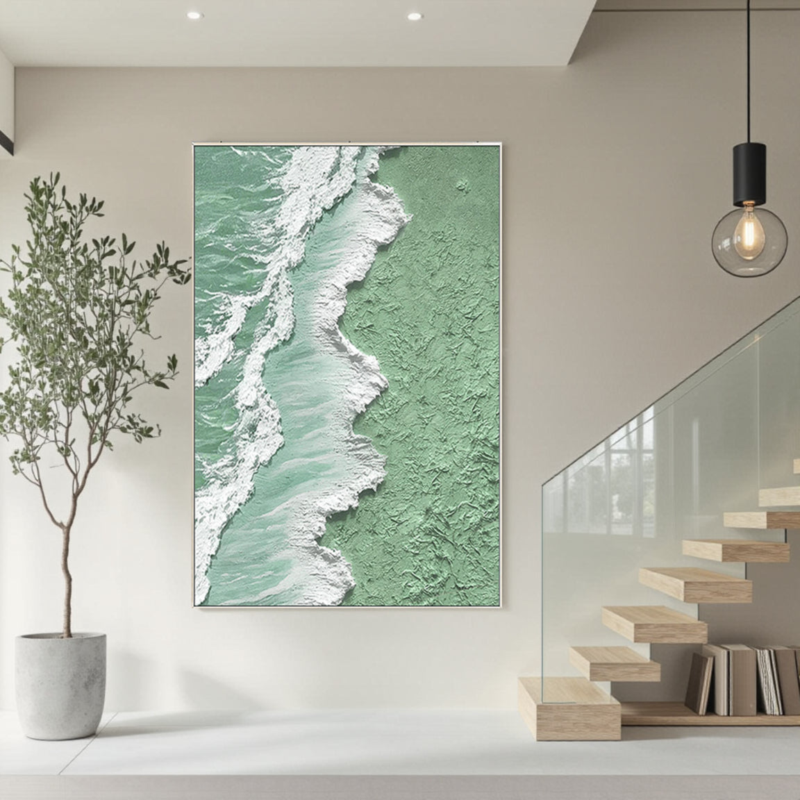 Turquoise Ocean Wave Canvas Painting