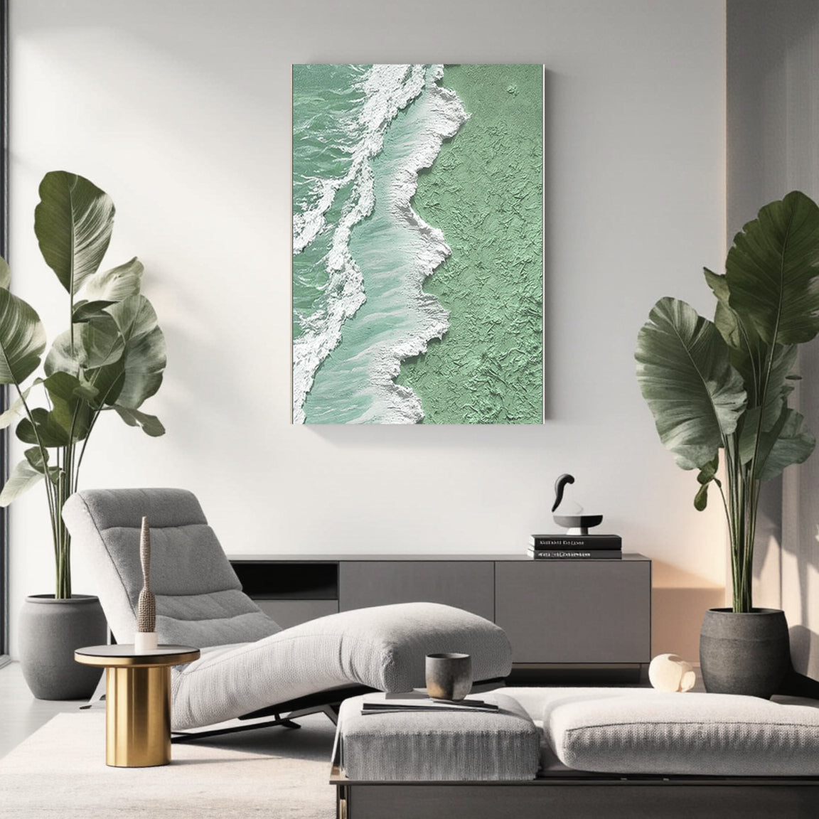 Turquoise Ocean Wave Canvas Painting