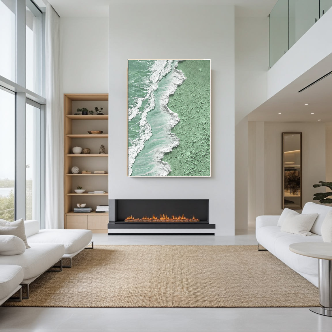 Turquoise Ocean Wave Canvas Painting