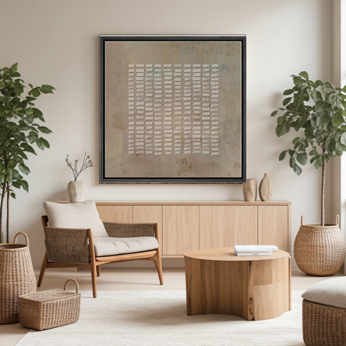 Textured Grid Block Wall Art