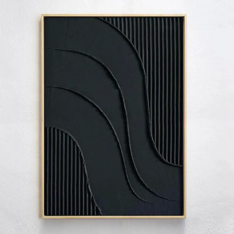 Textured Dark Flowing Line Wall Art