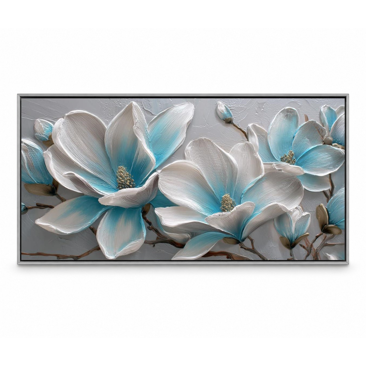 Contemporary Textured Floral Art | Azure Magnolia