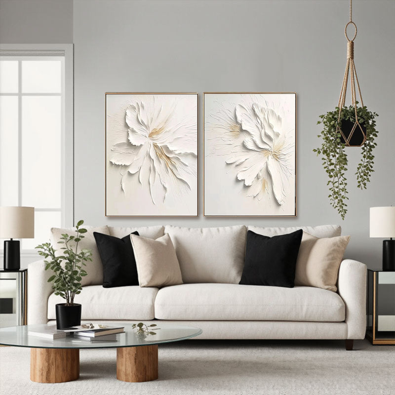 Sculptural Textured Petal Duo Set of 2