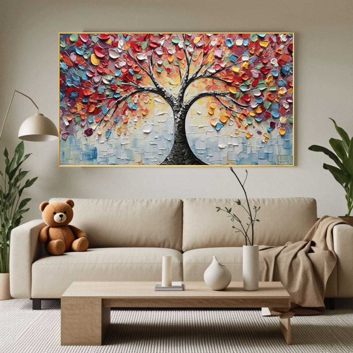 Sculptural Multicolor Tree of Life Wall Art