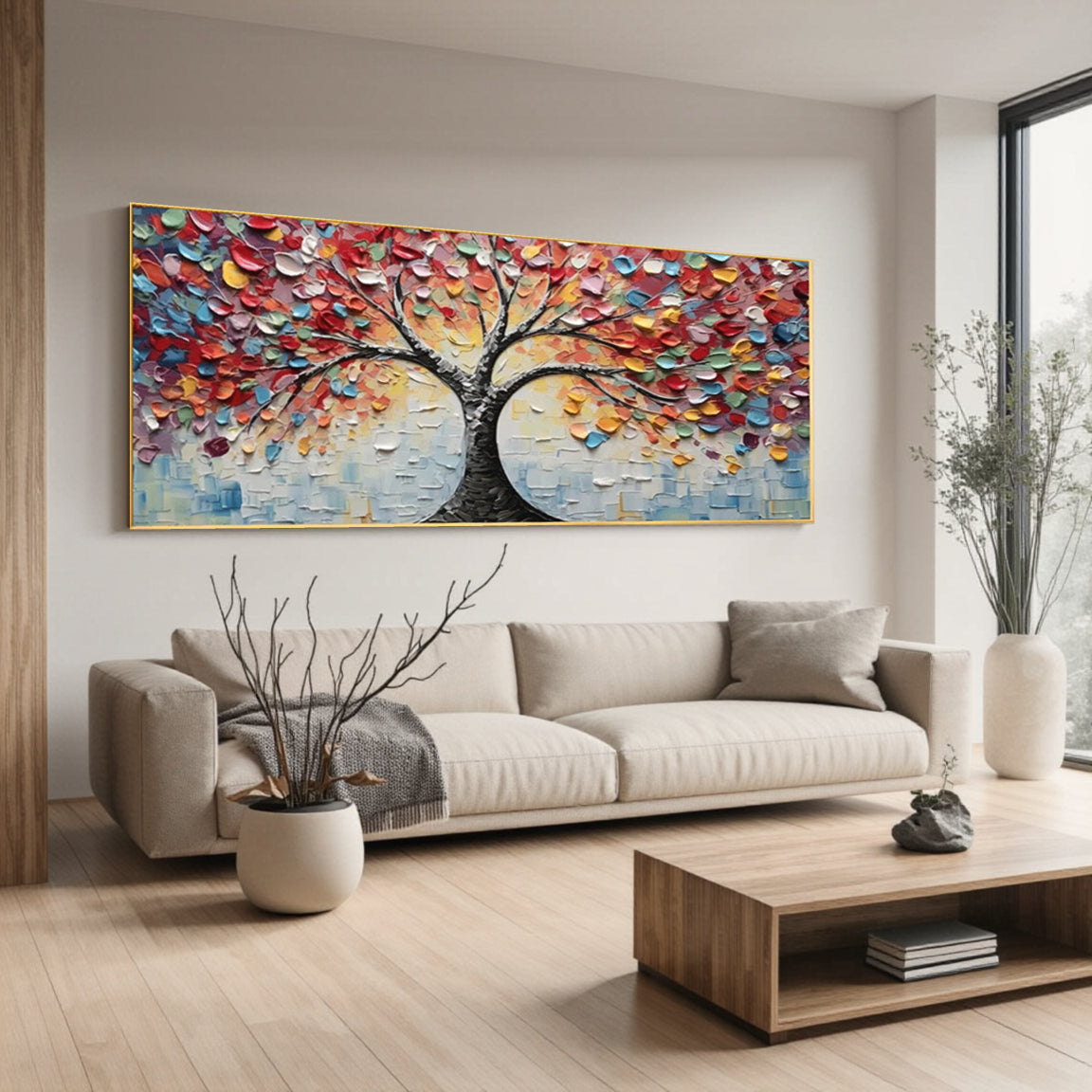 Sculptural Multicolor Tree of Life Wall Art