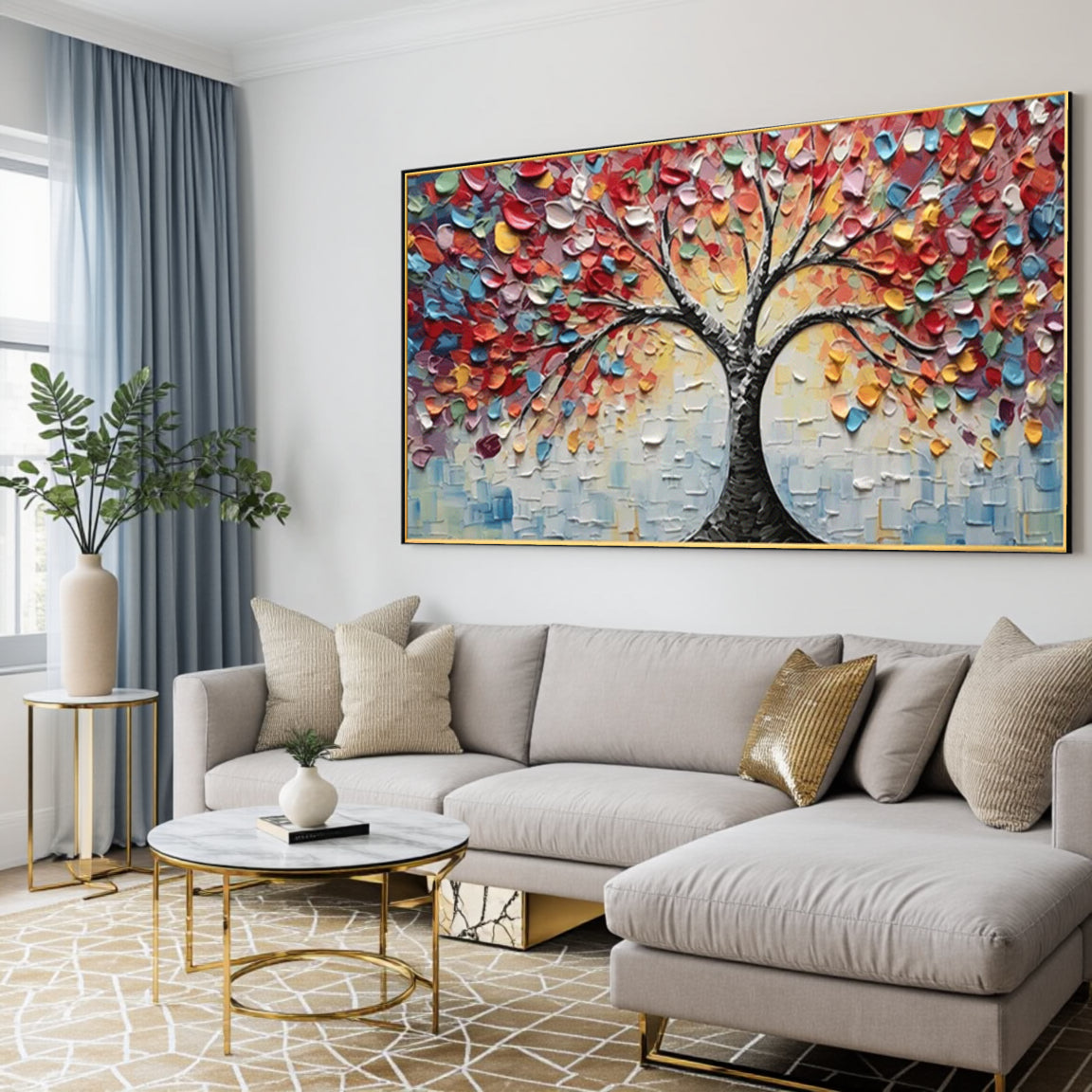 Sculptural Multicolor Tree of Life Wall Art