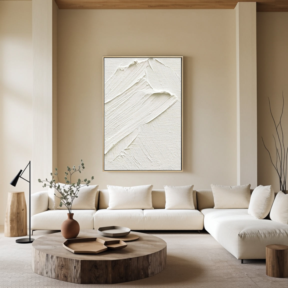 Sculptural Thick Paint Stroke Wall Art