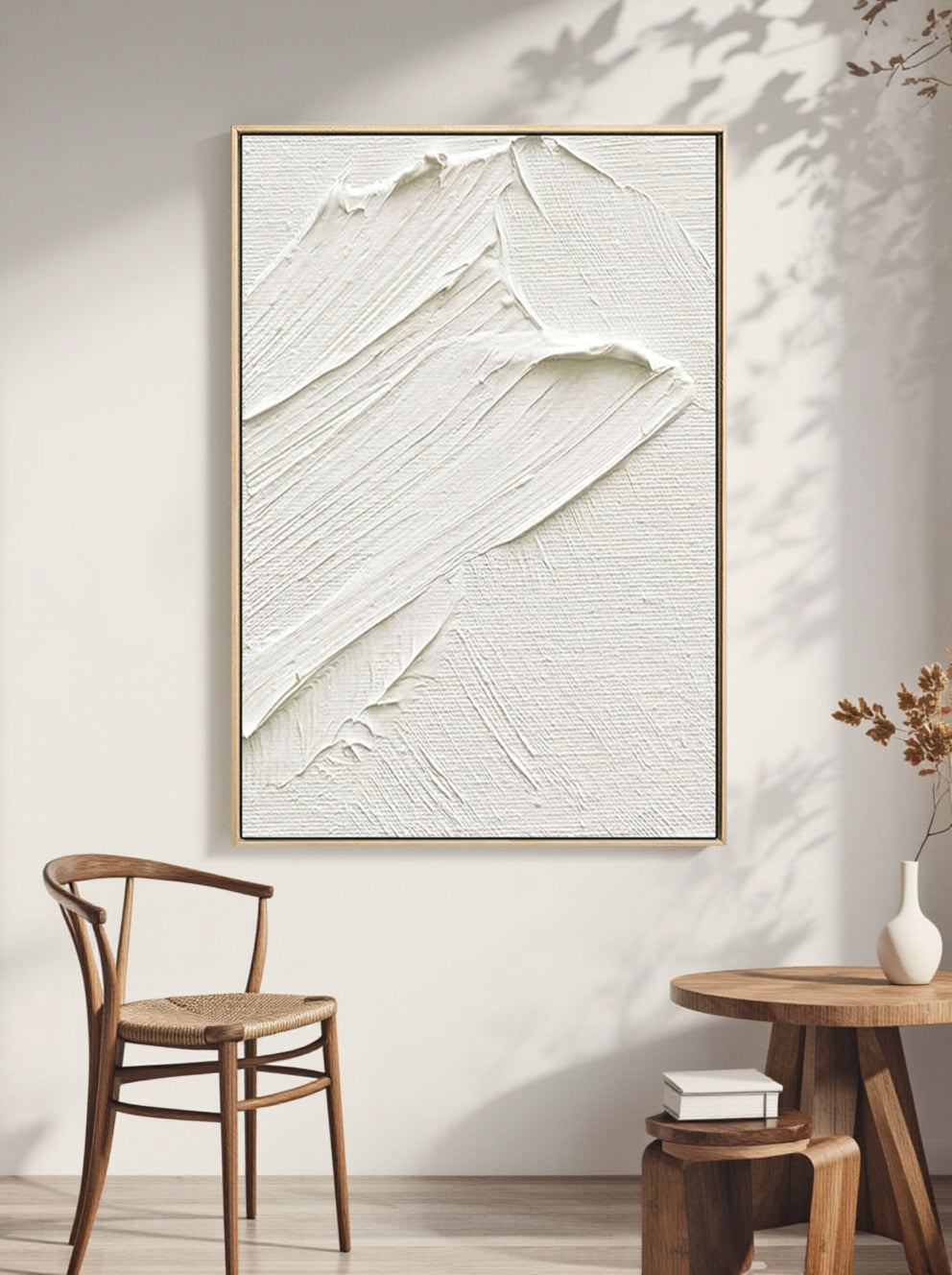 Sculptural Thick Paint Stroke Wall Art