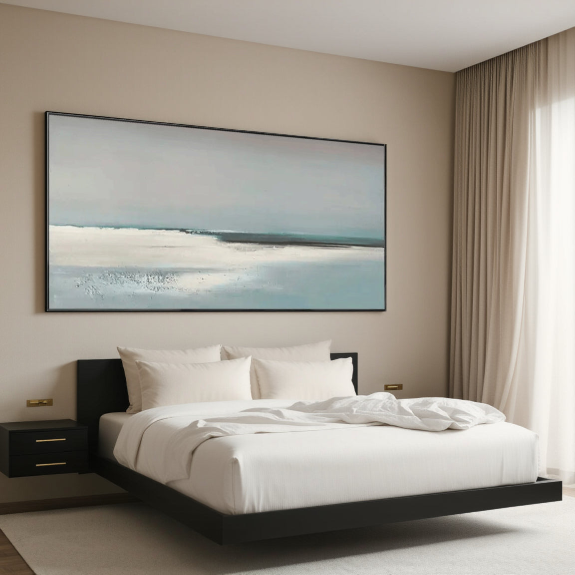 Minimalist Ocean Horizon Canvas Art