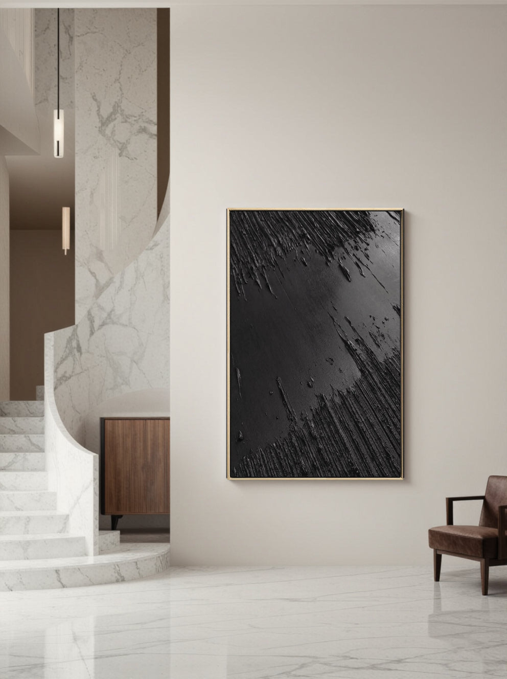 Textured Diagonal Scratch Wall Art