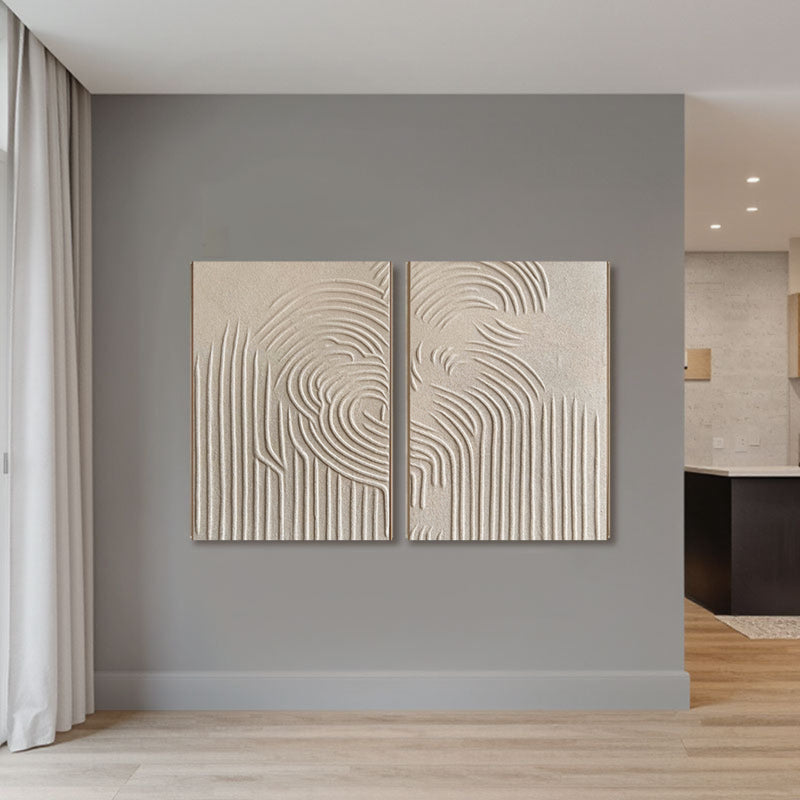 Contour Line Abstract Canvas Wall Art Set of 2