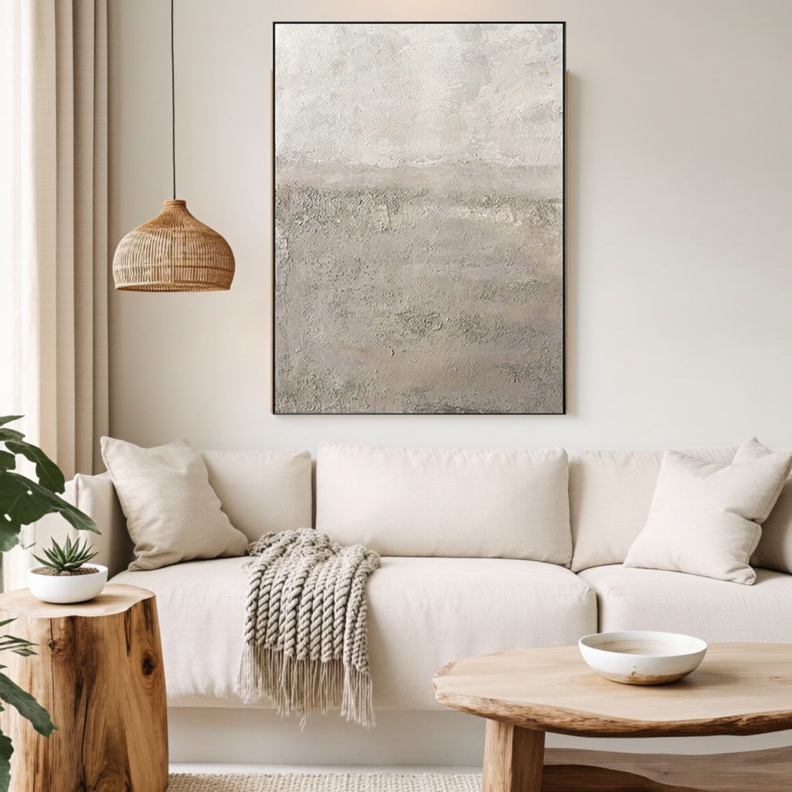 Textured Neutral Wash Abstract Art