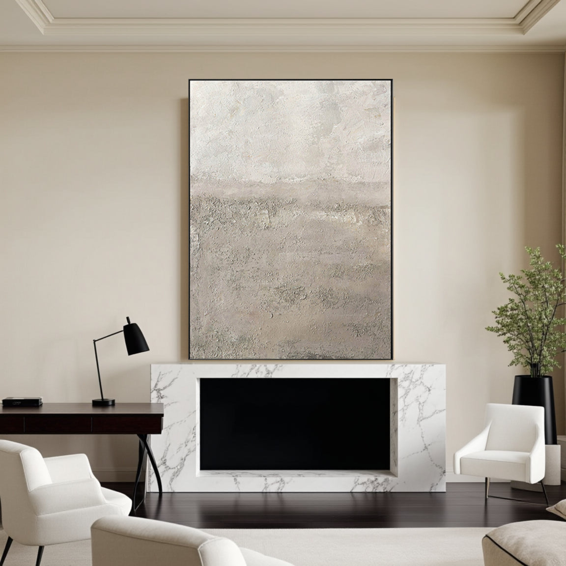 Textured Neutral Wash Abstract Art