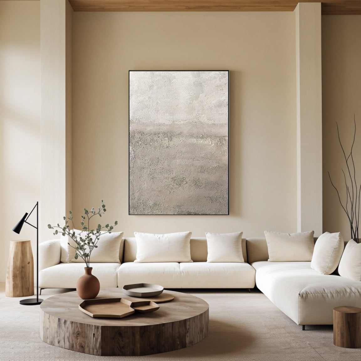 Textured Neutral Wash Abstract Art