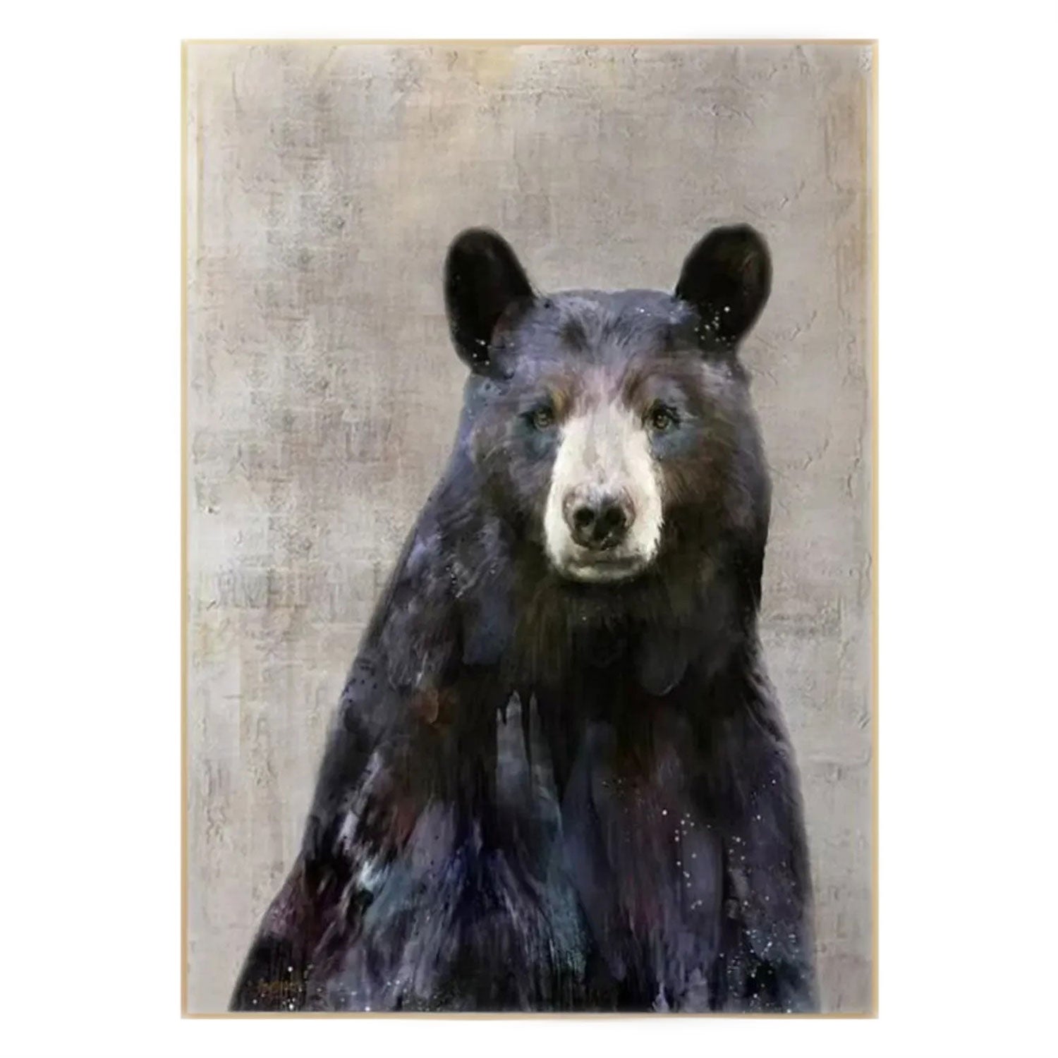 Textured Black Bear Portrait Wall Art