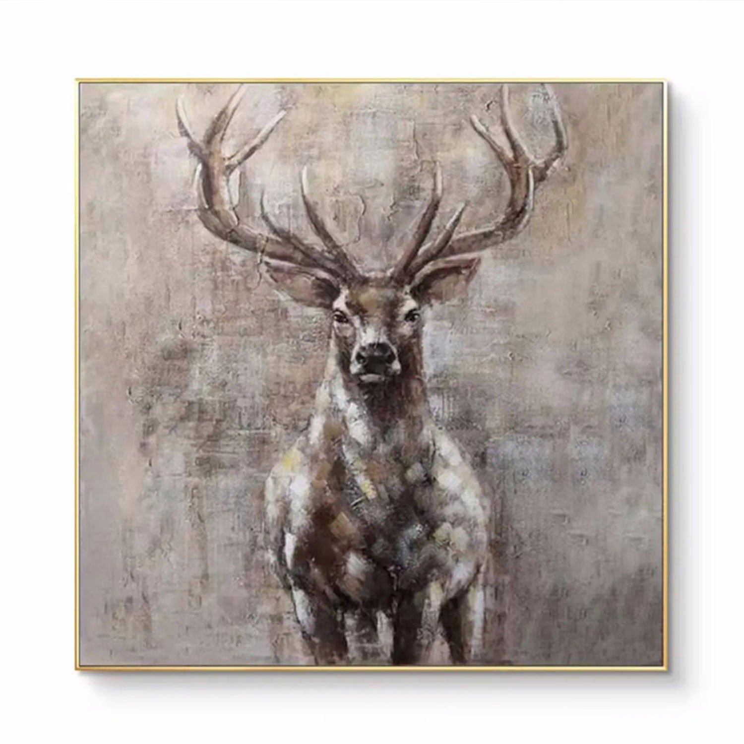 Textured Deer Portrait Wall Art