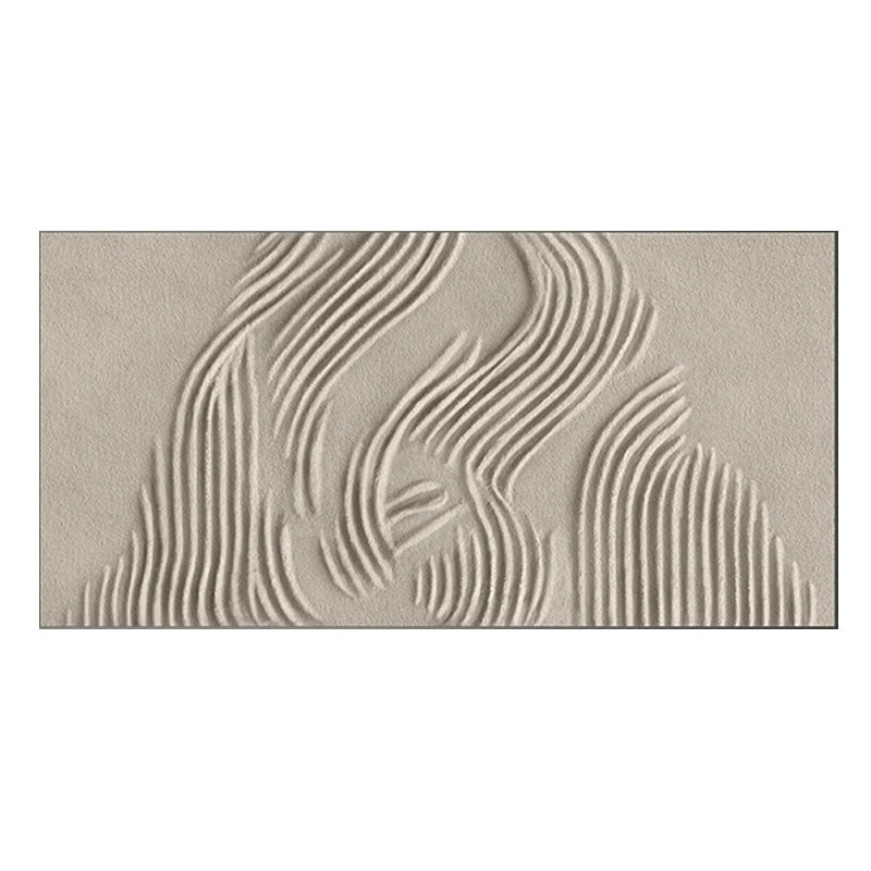 Sculptural Wave Line Beige Wall Art