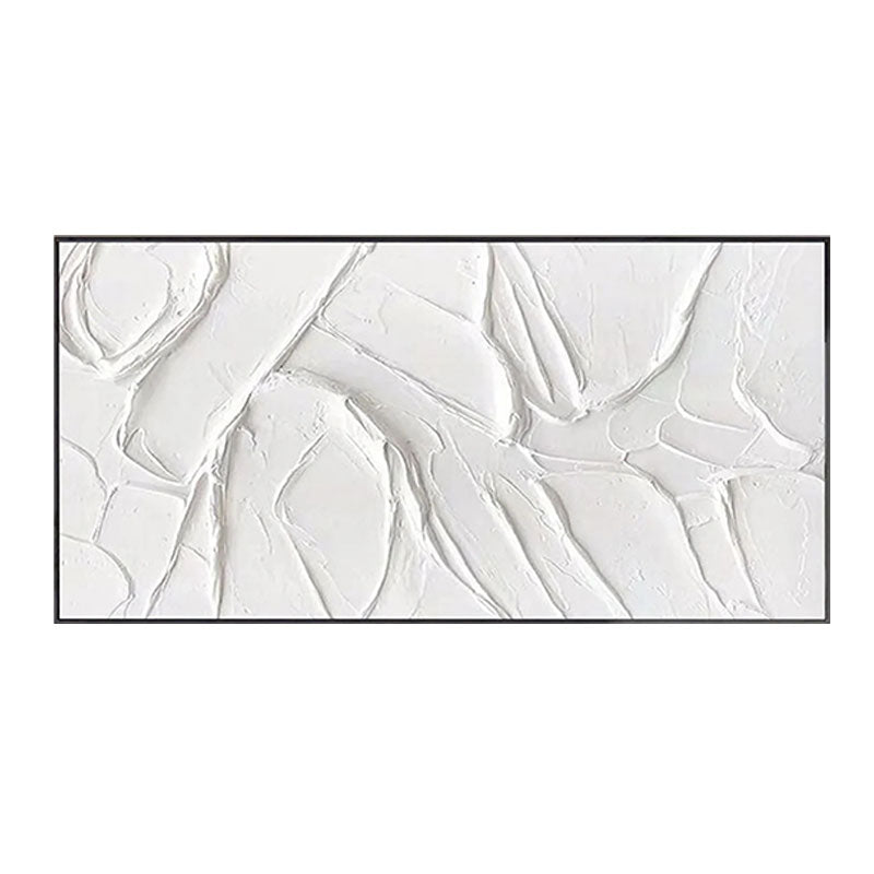 Textured White Relief Wall Art