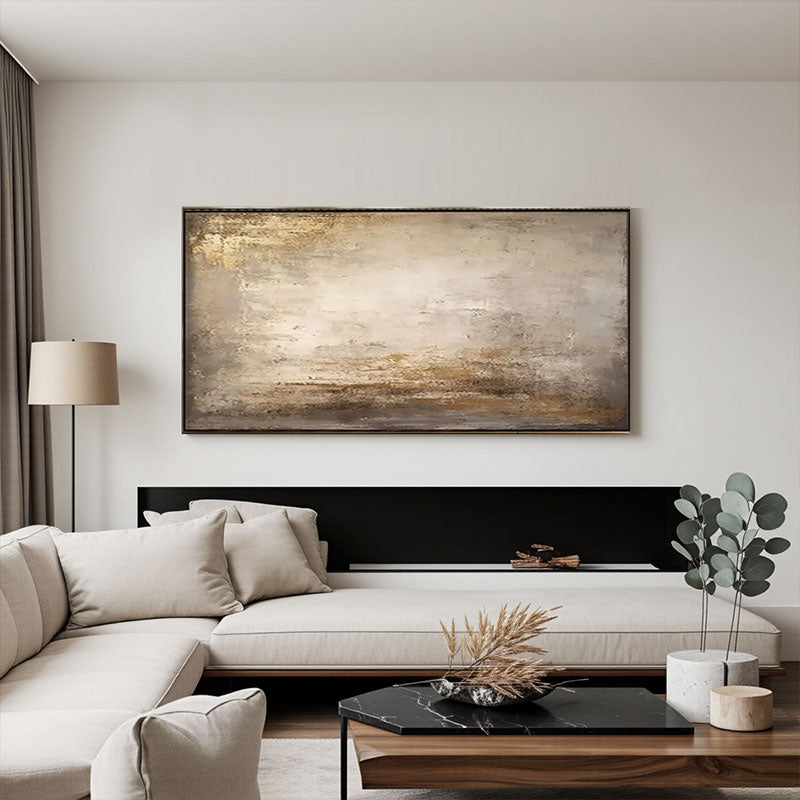 Golden Bronze Abstract Landscape Canvas