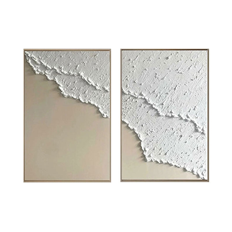 Textured White Abstract Canvas Set of 2