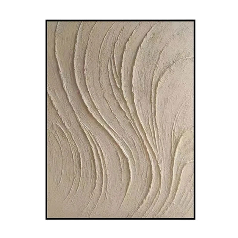 3D Textured Beige Flowing Lines Wall Art
