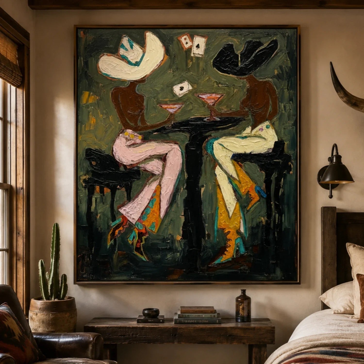 Abstract Cowboy Card Game Wall Art