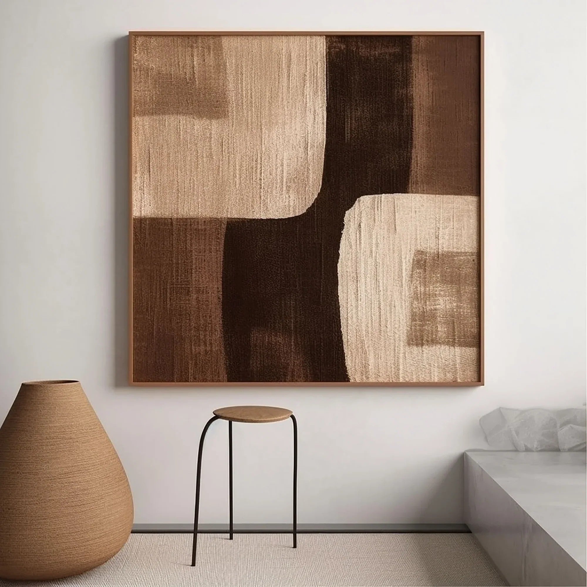 3D Textured Earth Block Wall Art