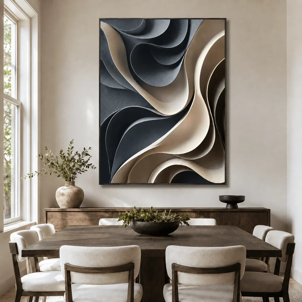 Sculptural Curved Waves Wall Art