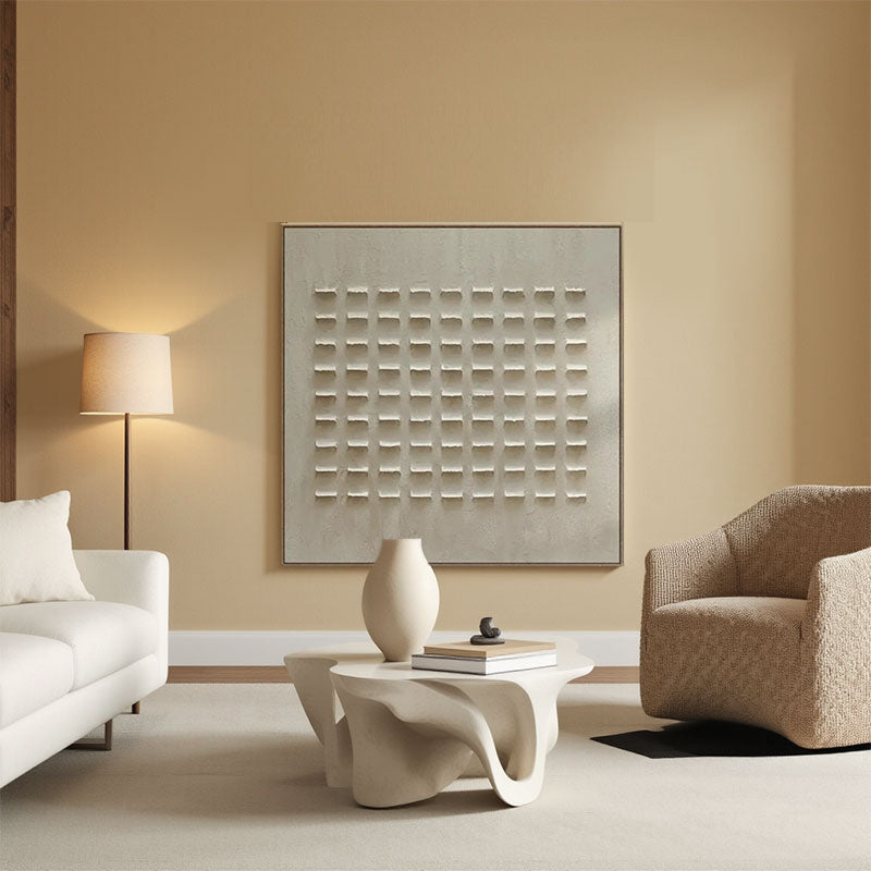 3D Textured Grid Dot Wall Art