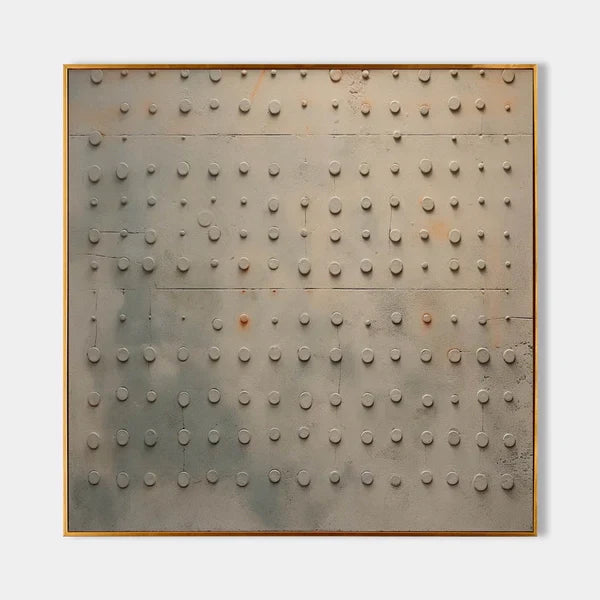 Minimalist Grid Texture Wall Art – Modern Neutral Abstract Canvas Painting