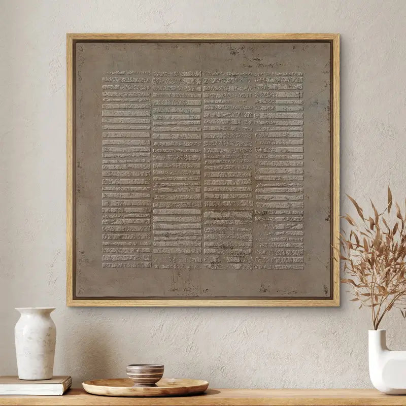 Textured Woven Grid Wall Art