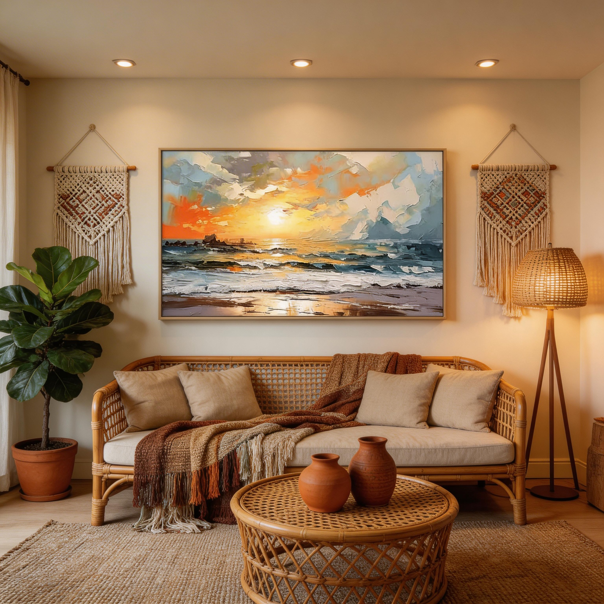 Sunset Beach Canvas Wall Art