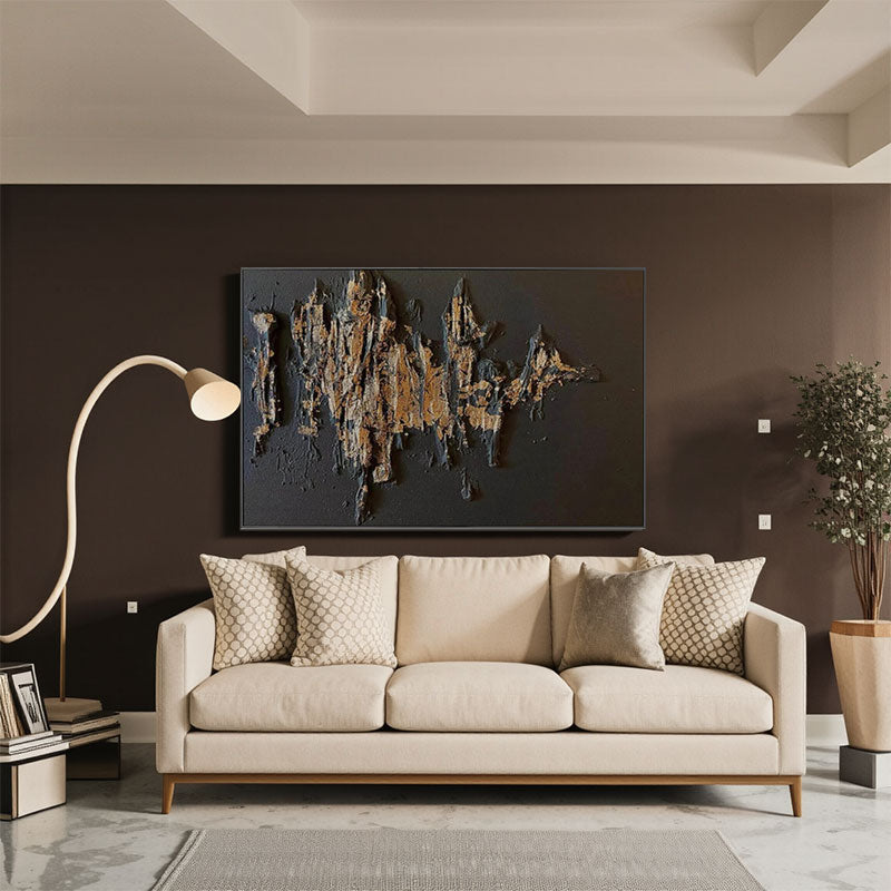 Textured Gold Vein Wall Art