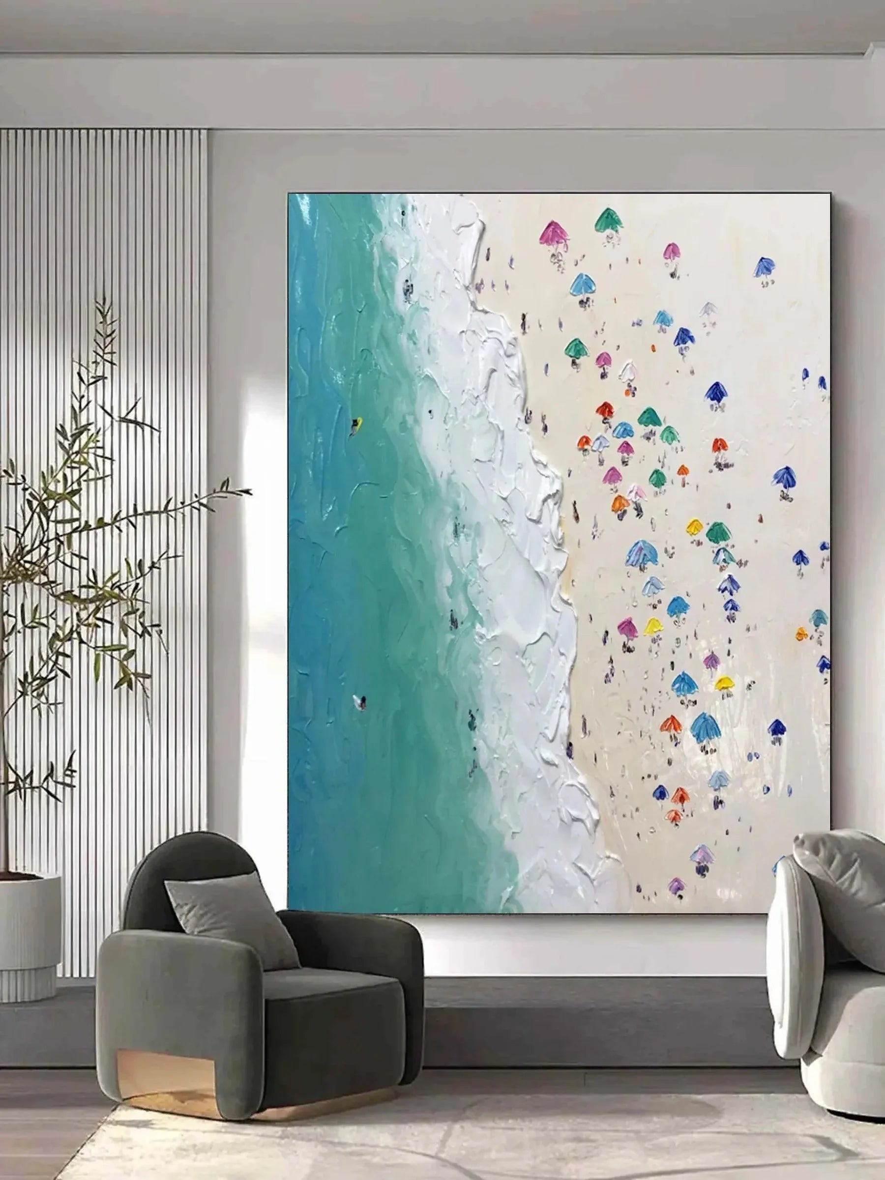 Textured Aerial Beach Wall Art
