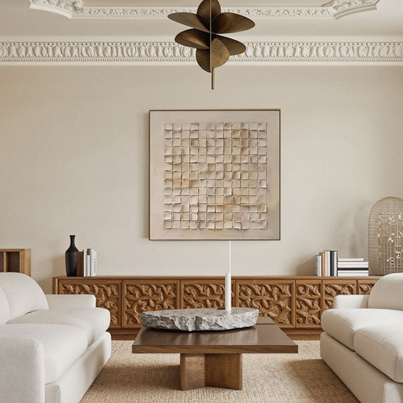 Sculptural Block Relief Textured Wall Art