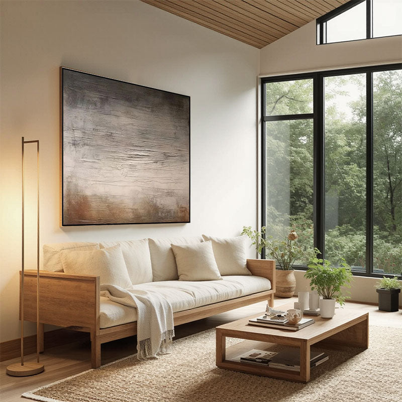 Textured Grey to Brown Gradient Wall Art