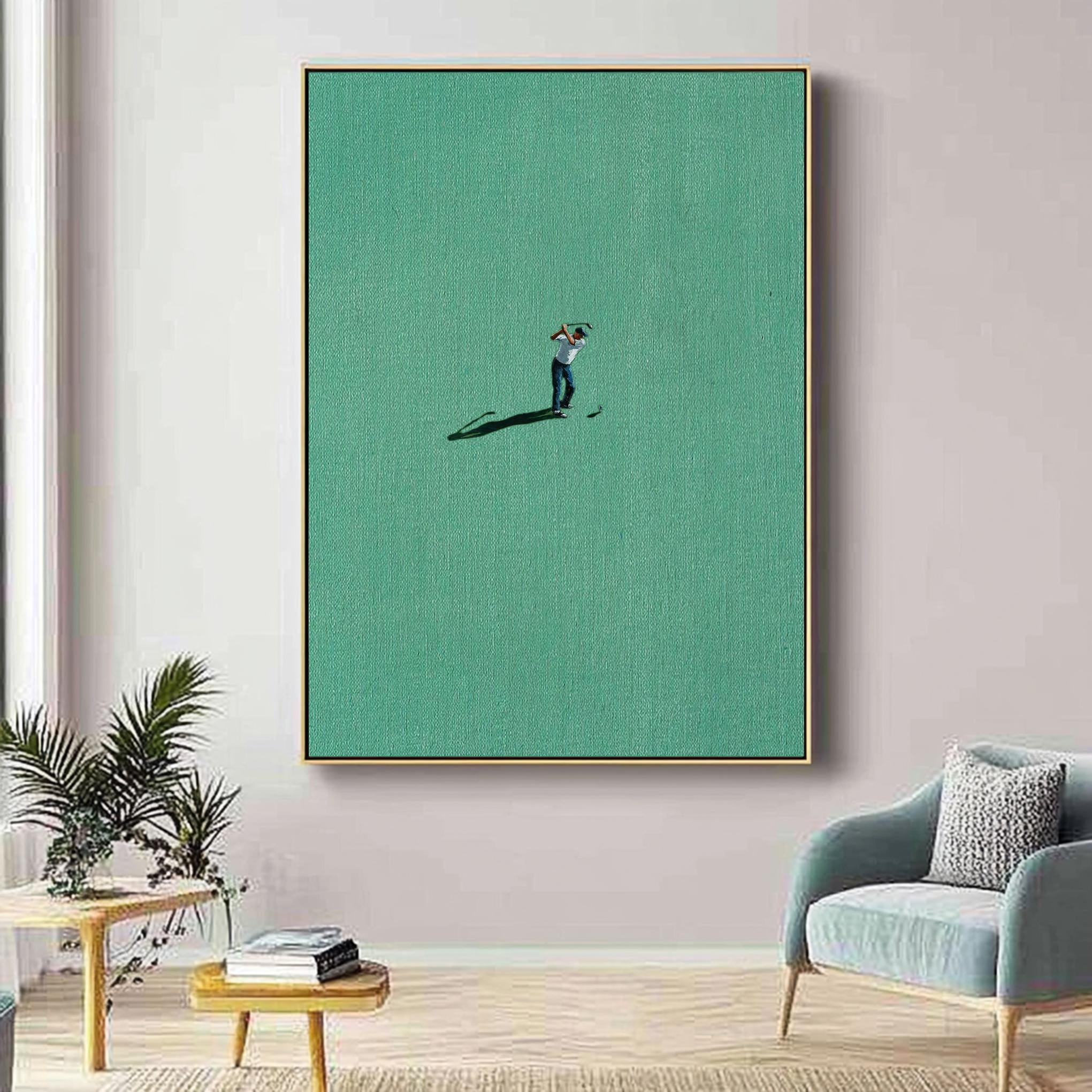 The Solitary Golfer - Minimalist Golfer Wall Art